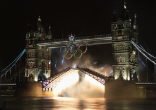 Tpwer Bridge with Olympic Rings